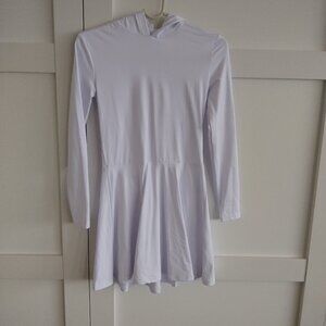 white hooded dress